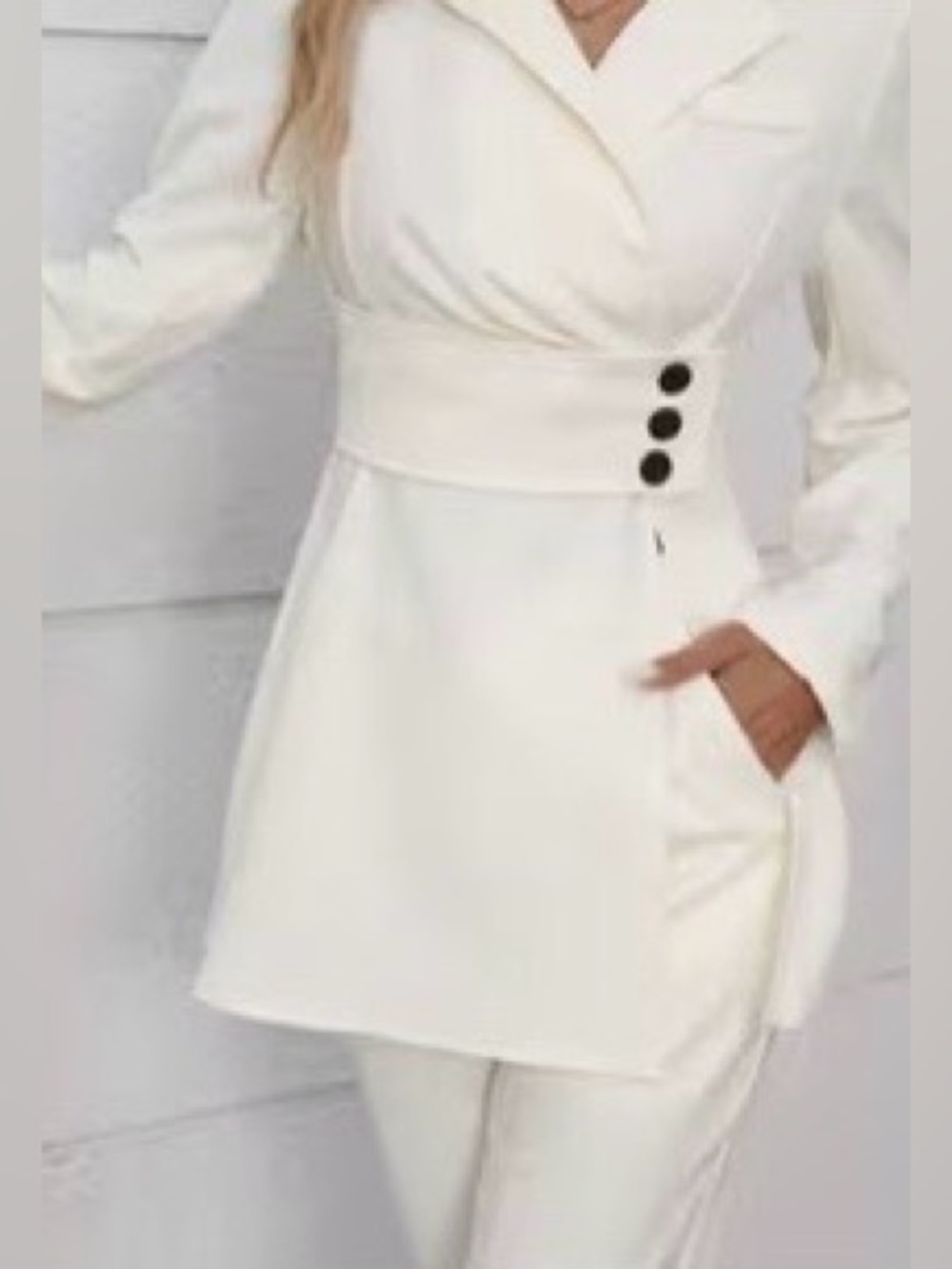 Women’s Cream Tailored Blazer Jumpsuit